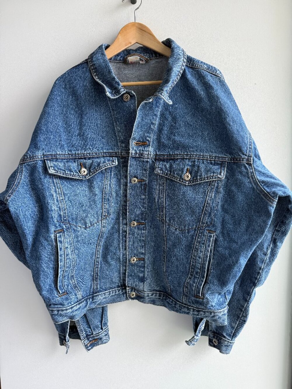 Jonny Q Vintage Denim Trucker Jacket Blue 100% Cotton XL